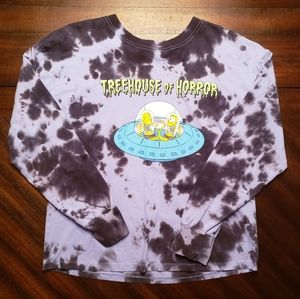 Wild Fable Treehouse of Horror Simpsons long sleeved tye dye tee size large
